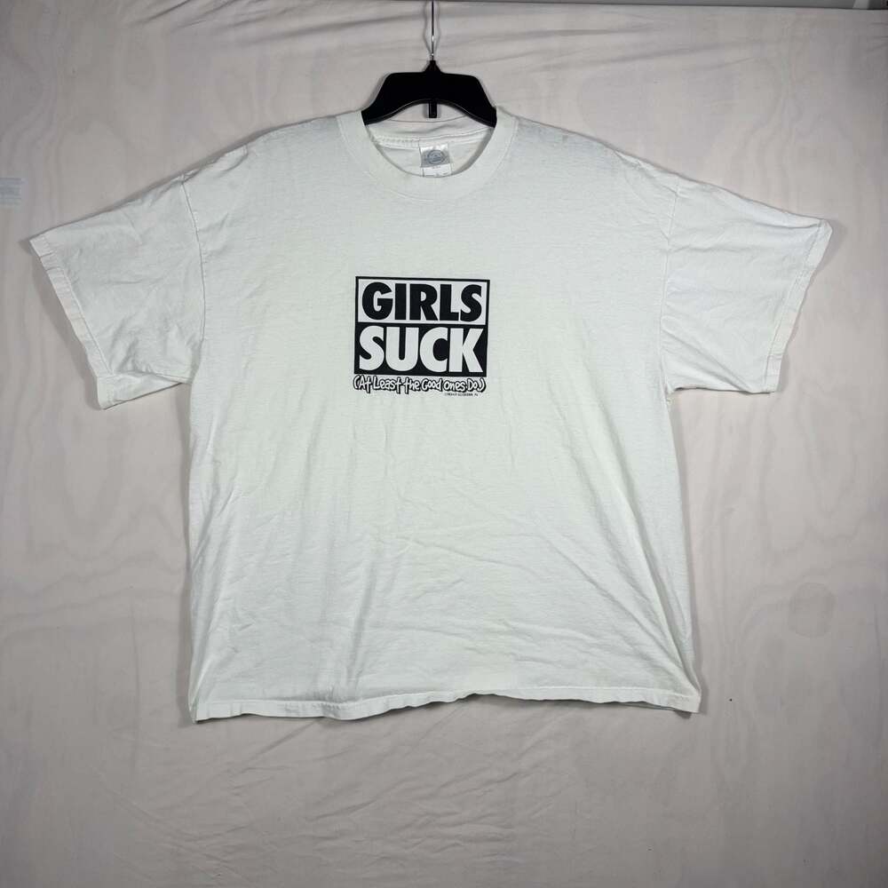 Vintage 1998 Delta Pro Weight Girls Suck  White T-Shirt XL